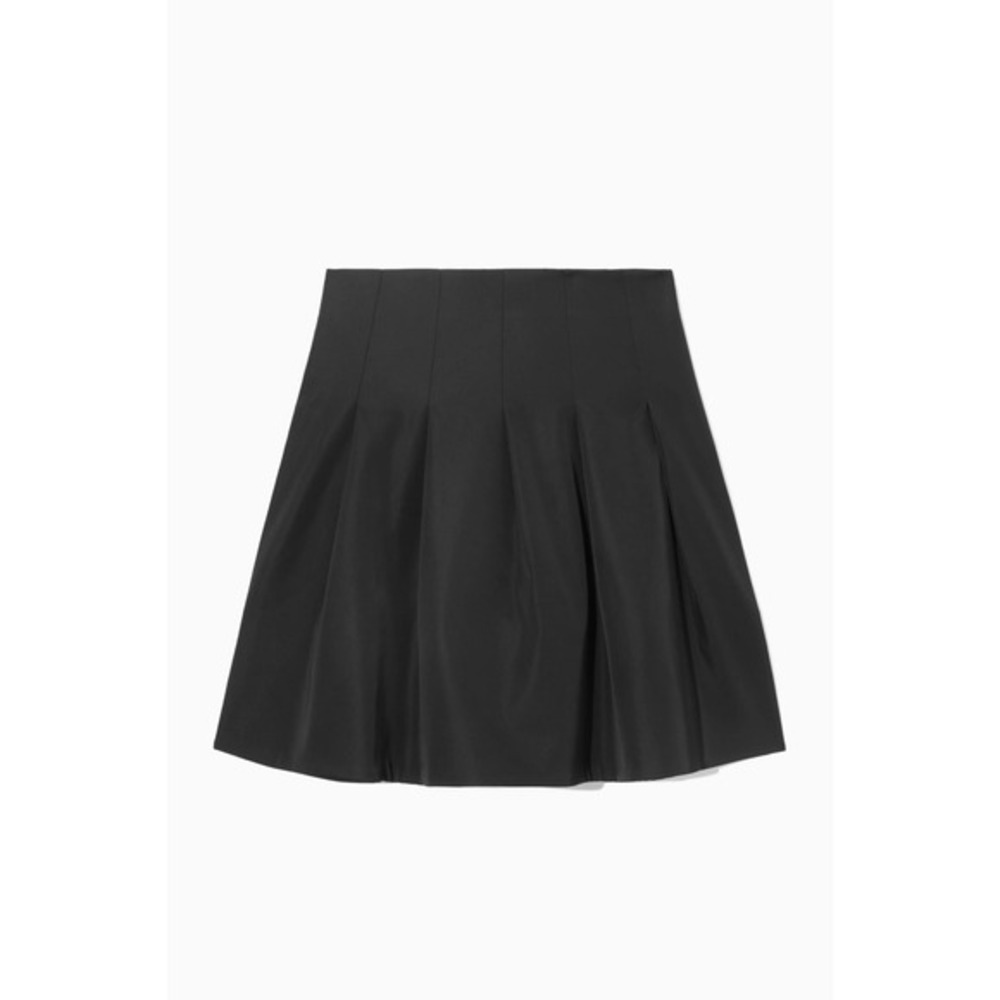 COS Pleated Mini Skirt Sz 10‎ Black A Line Minimalist Chic Clean Girl Preppy